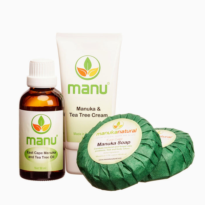 Intensive Skin Support Bundle – Manuka & Tea Tree oil, Cream and Manuka Soap